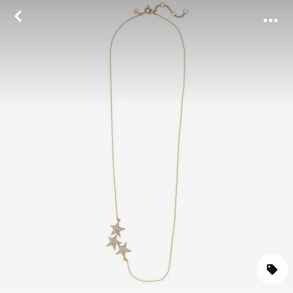 J CREW Long Gold-Tone 3 Star Necklace